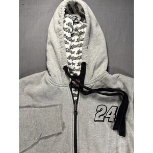 Chase Authentics NASCAR Full Zip Hoodie Women's M Gray AOP Liner Jeff Gordon #24